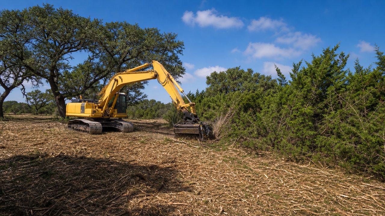 Land clearing and cedar mulching